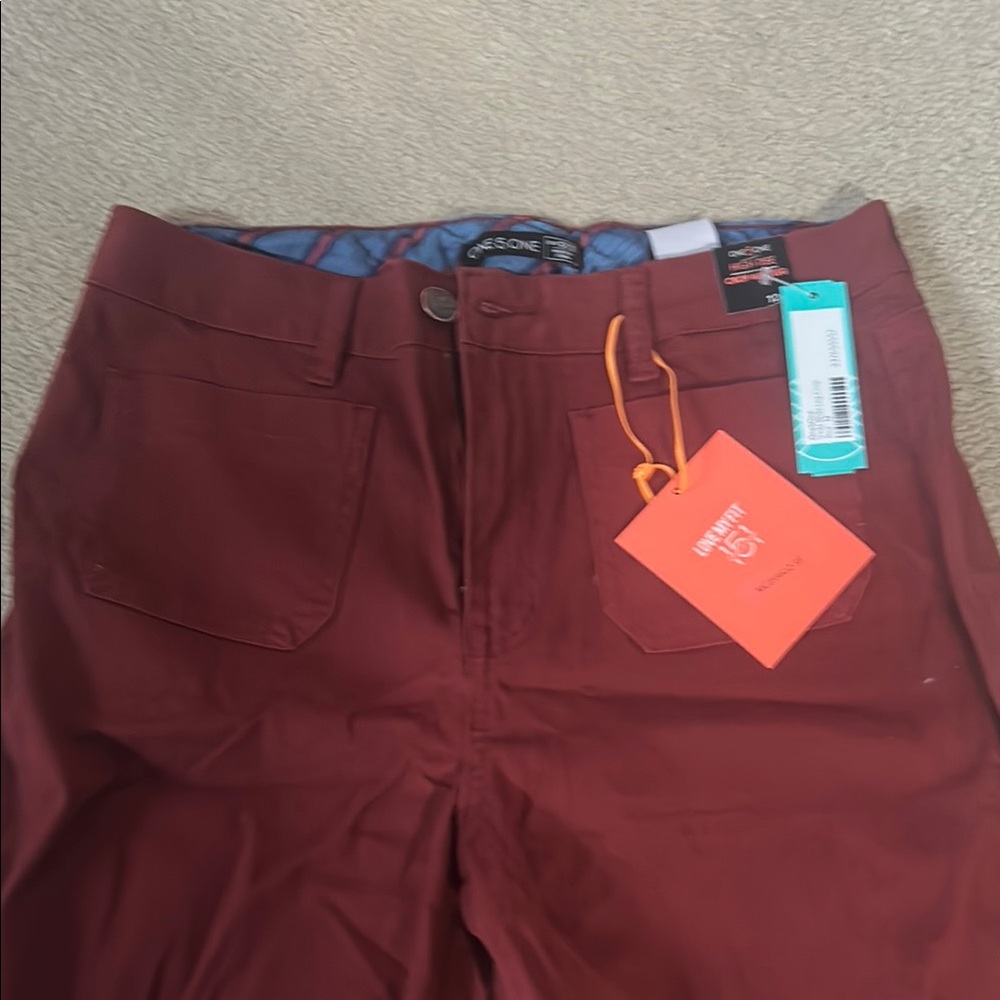 one 5 one Brown Chinos Flat-Front Pants
